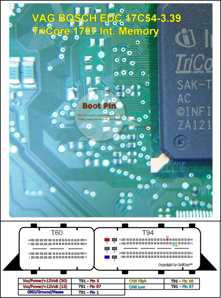 Bosch EDC 17C54 (Audi) pinout diagram 1